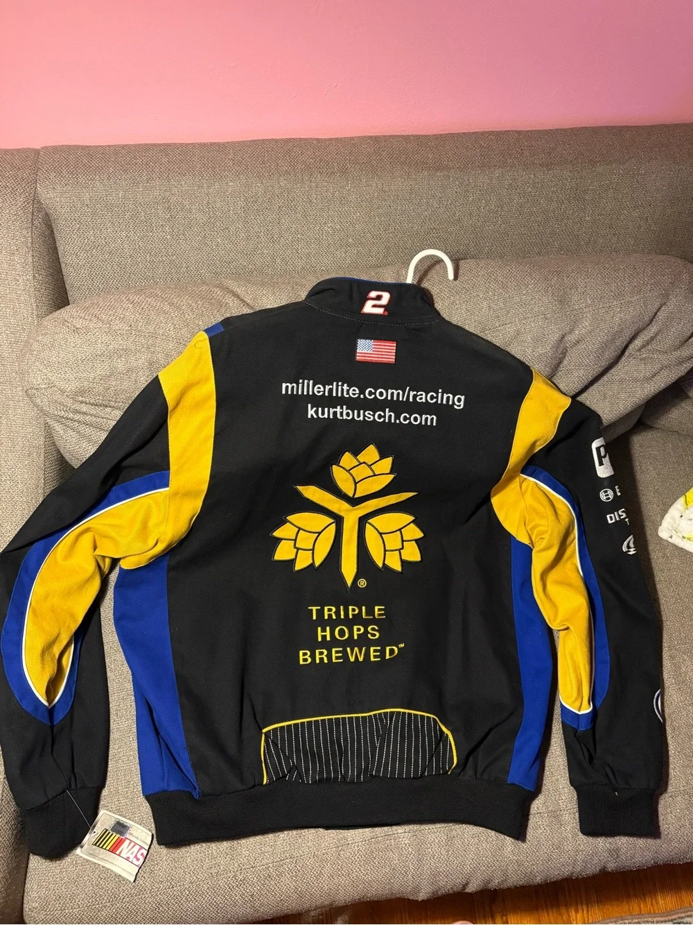 Vintage JH Design NASCAR Miller Lite Kurt Busch Racing Jacket #2